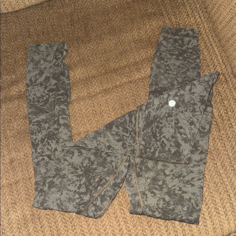 Lululemon Athletica Gray Green Patterned Leggings
